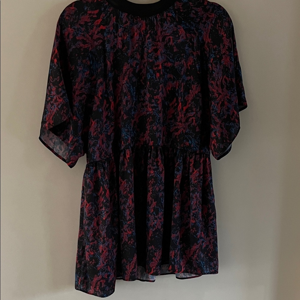 Chic Black and Red Floral Mini Dress